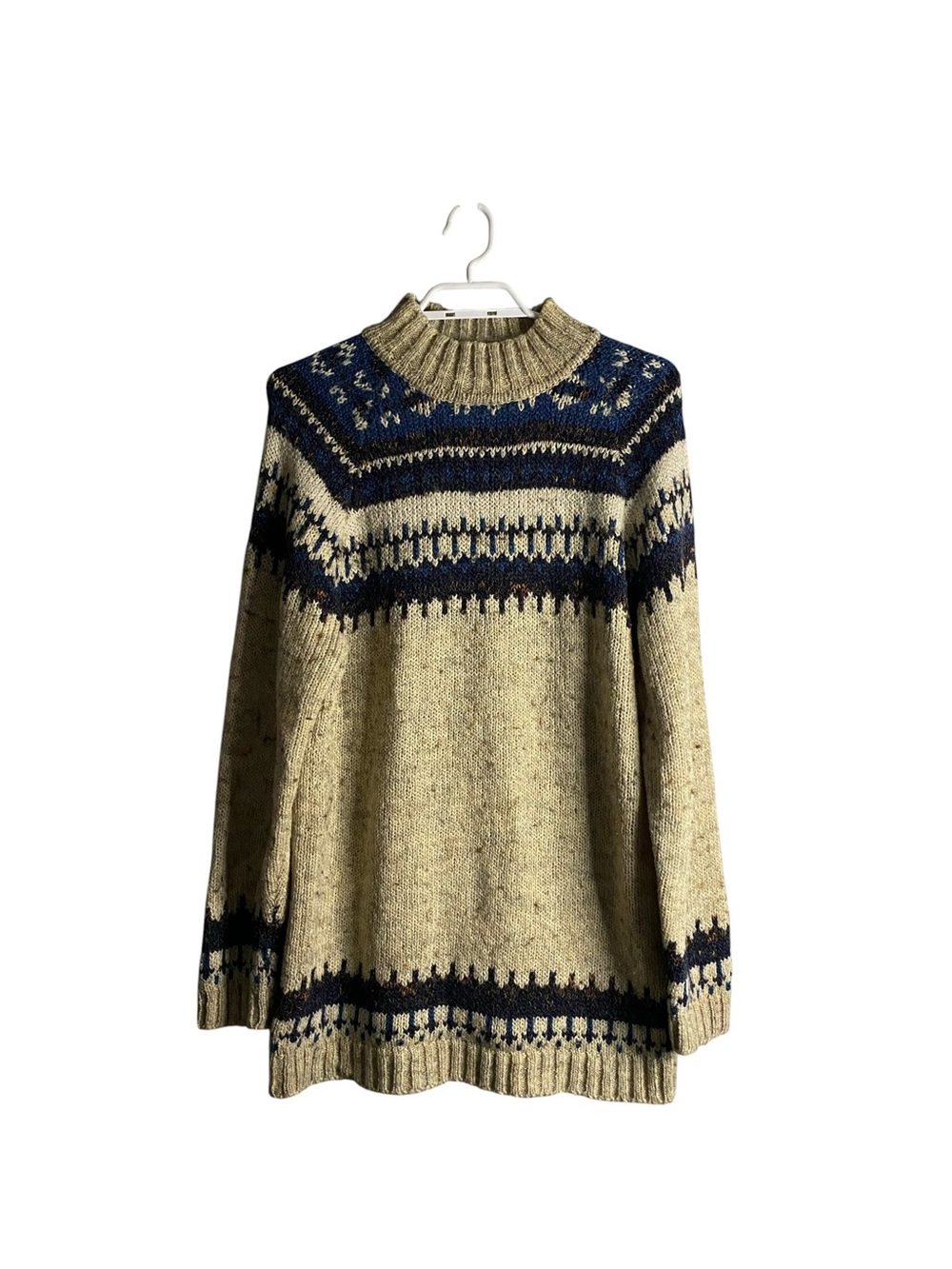 Vintage Easy Wear Women's Fair Isle Cabin Core Turtleneck Sweater